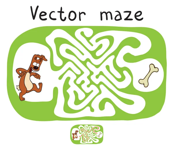 Laberinto Vector, Laberinto con Perro . — Archivo Imágenes Vectoriales