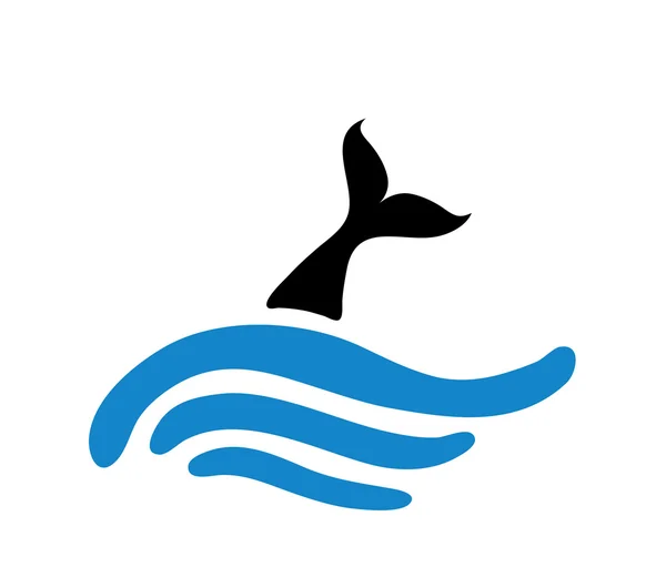 Fisch im Wasser, Vektor-Logo — Stockvektor