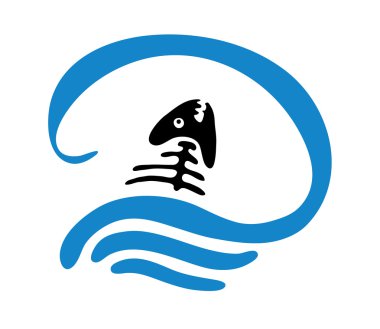kemik suda balık, logo vektör