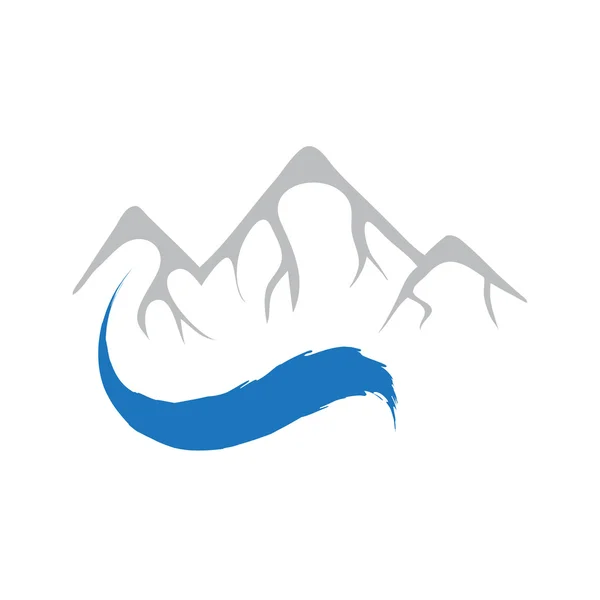 Montagna e fiume, logo vettoriale — Vettoriale Stock