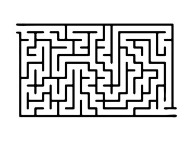 Black vector maze clipart