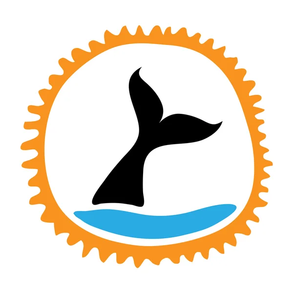 Рыба в воде, векторный логотип — стоковый вектор