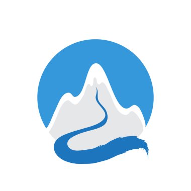 Dağ ve nehir, vektör logosu
