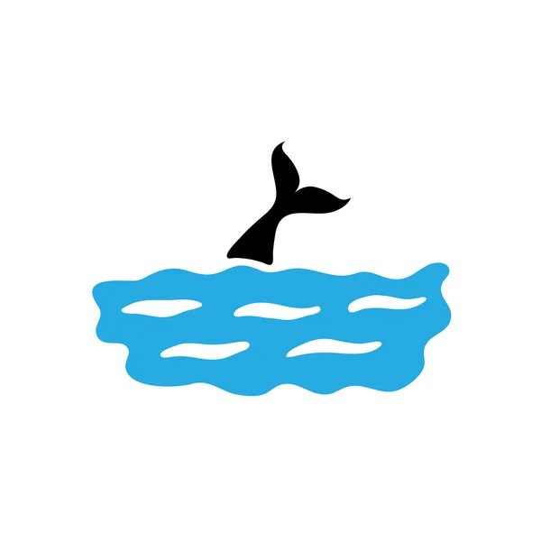 Vis in water, vector logo — Stockvector