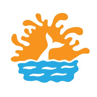 suda balık, logo vektör