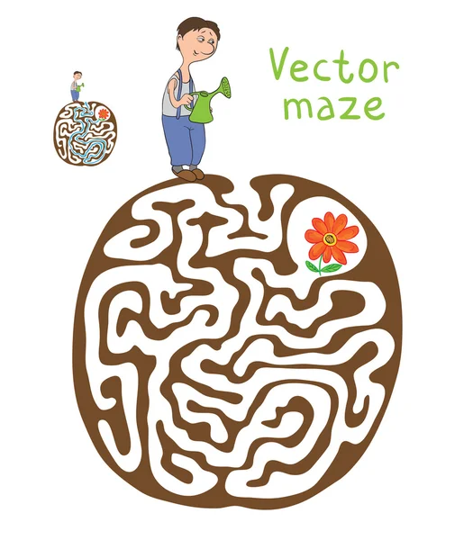 Vektor labirintus, labirintus, Kertész és növényvédelmi. — Stock Vector