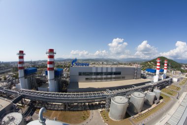 Adler, Rusya - 26 Haziran 2013: Gazprom şirketi, termik santral.