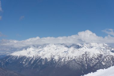 Bulutlu dağ manzara krasnaya polyana, Rusya Federasyonu