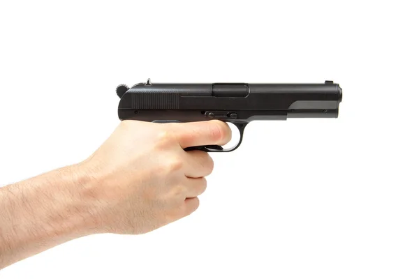 Ручной пистолет, изолированный на белом . — стоковое фото