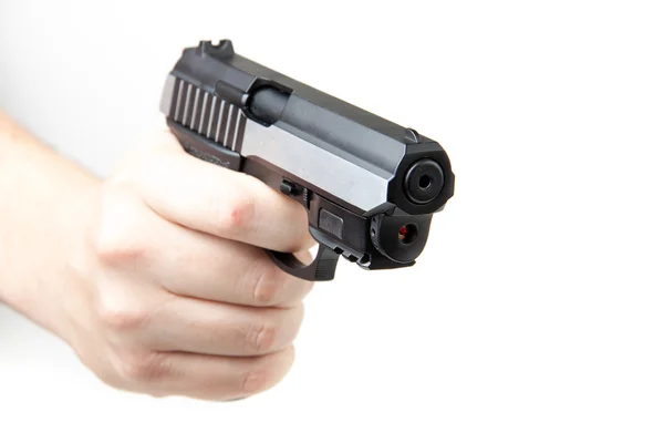 Pistola de mano Mans, aislada en blanco . — Foto de Stock