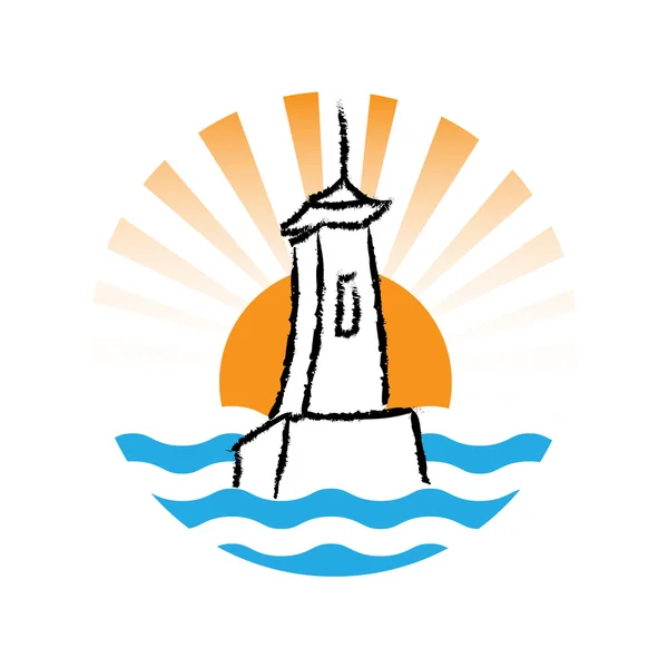 Logo del faro, vector — Vector de stock