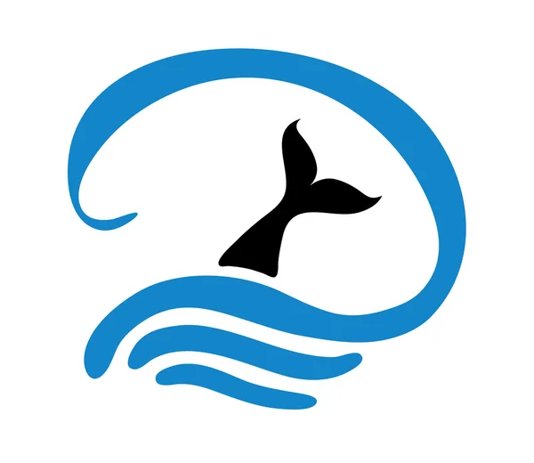 Pesce in acqua, logo — Foto Stock