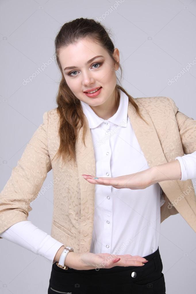 Woman holding something in hands — Stock Photo © wasja 97865352
