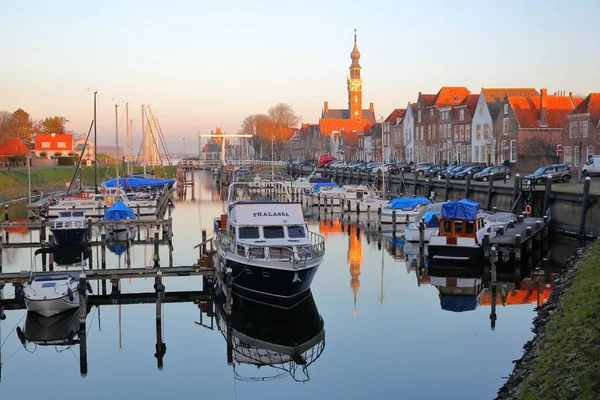 Veere Pays Bas Décembre 2020 Marina Port Les Bâtiments Historiques — Photo