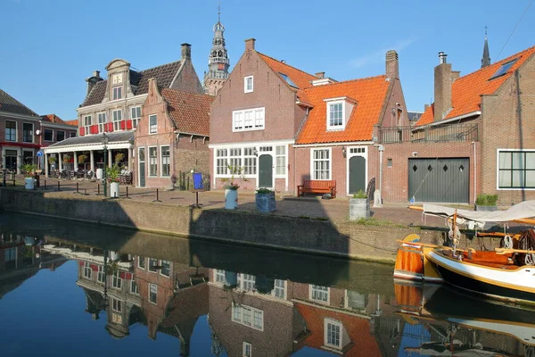 Port Monnickendam Hollande Septentrionale Pays Bas Avec Des Reflets Maisons — Photo