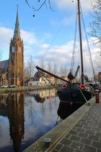 Reflections Roman Catholic Saint Lawrence Laurentius Church Located Herengracht Street — Stock Fotó