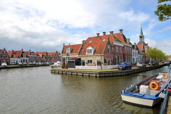 Historical Center Makkum Friesland Netherlands Historical Houses Canals Boats — Stockfoto