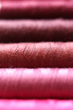 Pembe Dikiş İpliği Makro Tekstil Yapısı