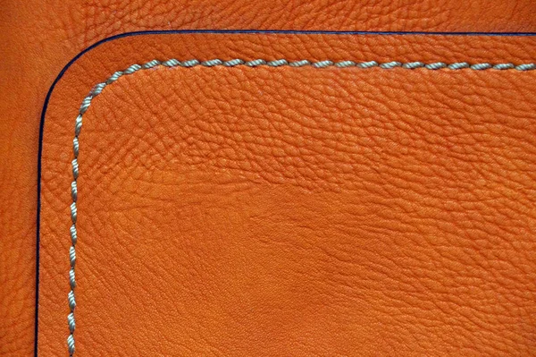 Oranje Lederen Textuur Achtergrond — Stockfoto
