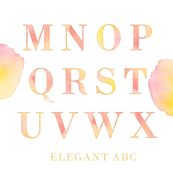 Watercolor rose elegant letters. tender style lettering set, ABC — Stock Photo, Image