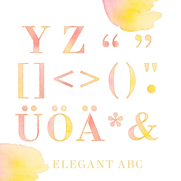 Watercolor rose elegant letters. tender style lettering set, ABC — Stock Photo, Image