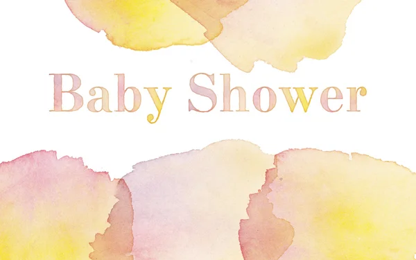 Watercolor invitation. painted hand made header for baby shower — Stock Photo, Image