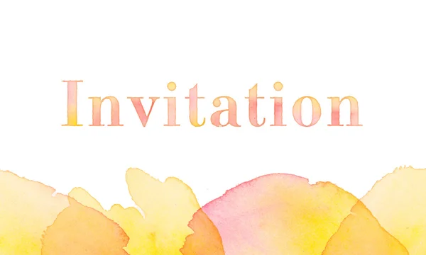 Watercolor invitation. painted hand made header — Stock Photo, Image