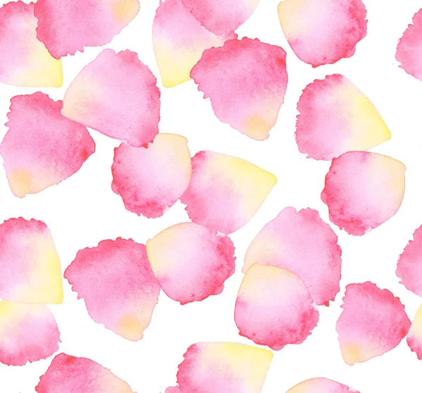Acquerello petalo di rosa elemento di design. modello di fiore senza soluzione di continuità — Foto Stock