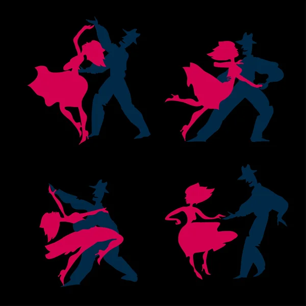 Affiche de salsa de fond noir. couple danse vecteur de danse latine — Image vectorielle