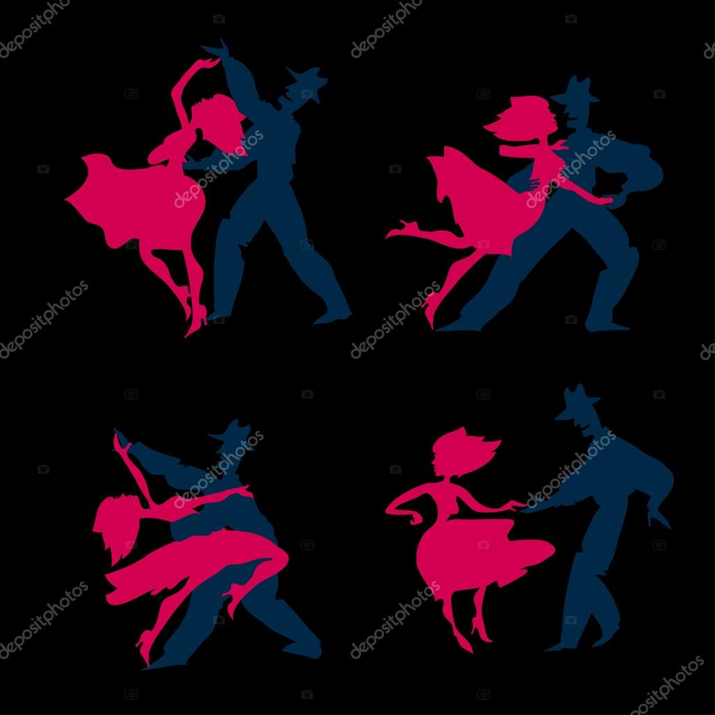 Black background salsa poster. couple dancing latin dance vector ...