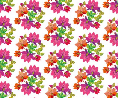 gipsy style flower pattern