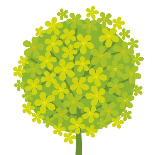 緑の木の花 — ストックベクタ