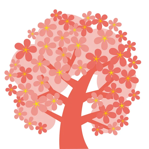 粉红色的树开花 — 图库矢量图片