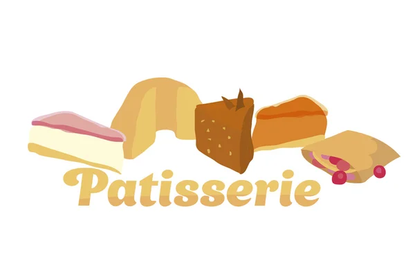 Surtido de pasteles ilustración — Vector de stock