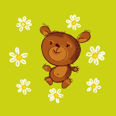 çocuk oyuncak ayı vektör çizim