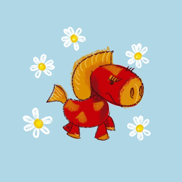 Petit poney mignon — Image vectorielle