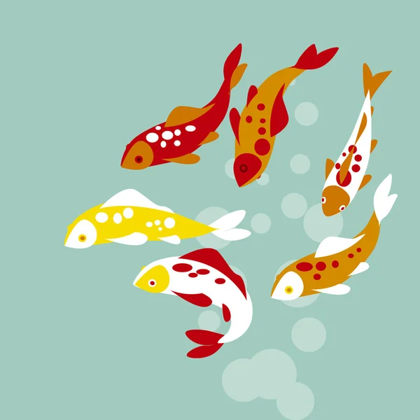 Peces koi decorativos — Vector de stock