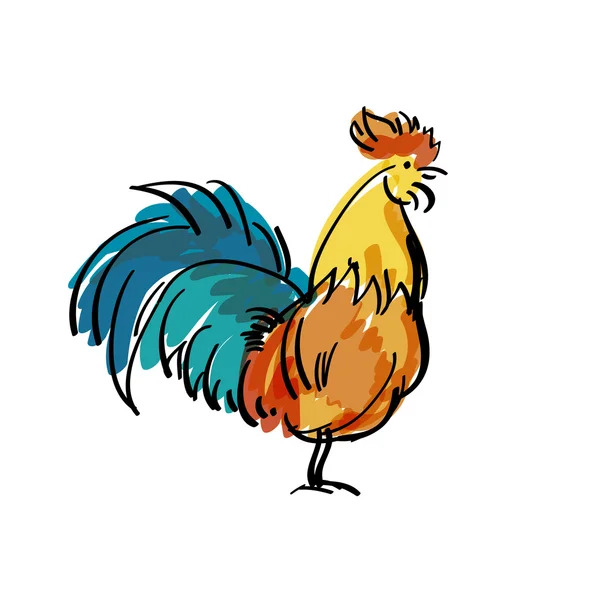 Ilustración colorido gallo — Archivo Imágenes Vectoriales