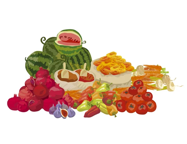 Mercado de alimentos frescos — Vector de stock