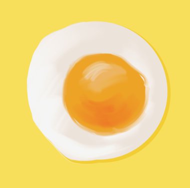 breakfast fried egg digital illustration
