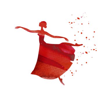 Bale dansçısı suluboya resim