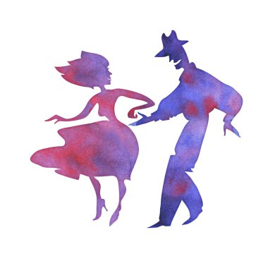 Salsa dansçısı suluboya resim