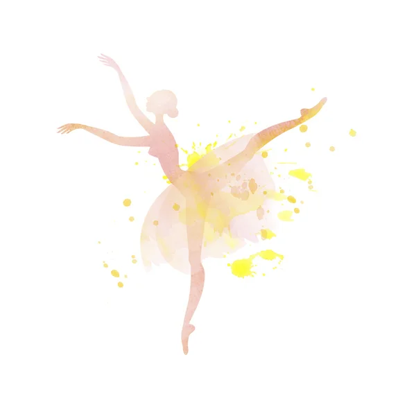 Ballet dancer watercolor illustration — Stock Photo, Image