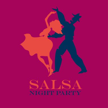 vektör çizim çift Latin dans dans