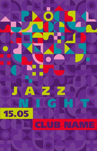 Μουσική τζαζ στυλ γεωμετρία πρότυπο διάνυσμα αφίσα — Διανυσματικό Αρχείο