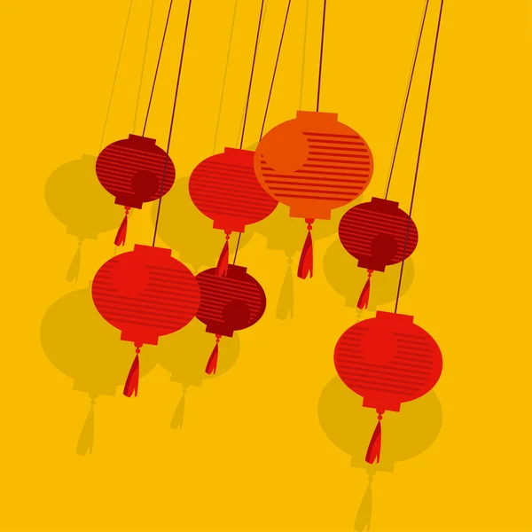 Illustration vectorielle simple lanterne chinoise — Image vectorielle