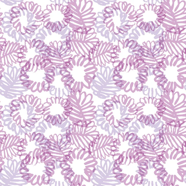 Нежный фиолетовый вектор бесшовный узор тропических цветов — стоковый вектор