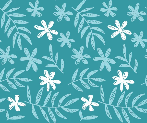 Motif sans couture vectoriel dessiné à la main de floral tropical — Image vectorielle