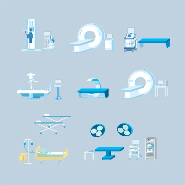 Medical equipment simple vector illustration set — Stock Vector