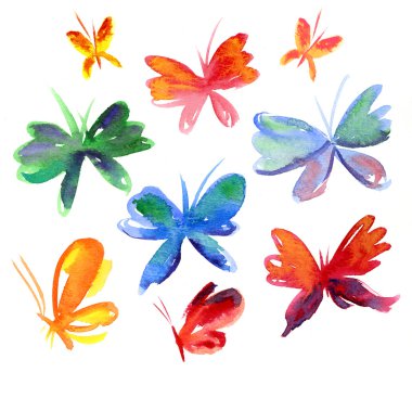 assorted butterfly watercolor clipart